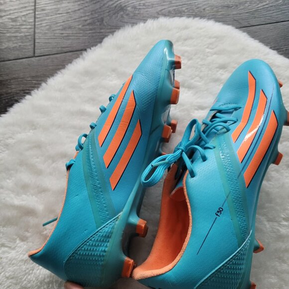 Adidas F30 TRX FG Firm Ground Soccer Cleats Samba Blue/ Glow Orange/Purple Sz 7 - Picture 6 of 12